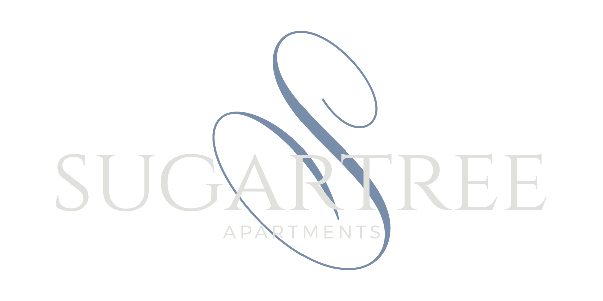 The image is a logo for Sugartree Apartments.